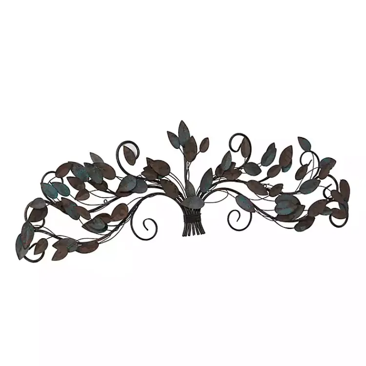 Kirklands Home Turquoise Bronze Distressed Iron Vine Wall Plaque Brown Best