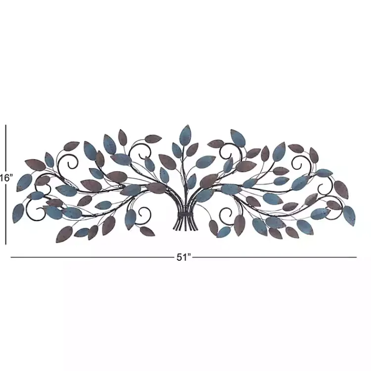 Kirklands Home Turquoise Bronze Distressed Iron Vine Wall Plaque Brown Best