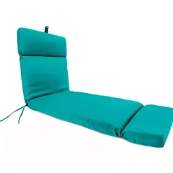 Kirklands Home Turquoise Canvas French Edge Chaise Cushion Blue