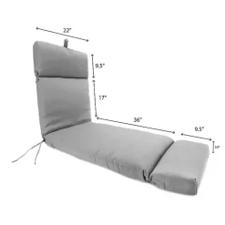 Kirklands Home Turquoise Canvas French Edge Chaise Cushion Blue
