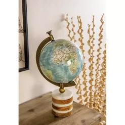 Statues & Figurines>Kirklands Home Turquoise Ceramic and Wood Coastal Globe Multi