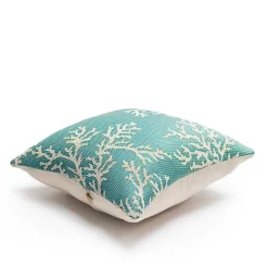 Kirklands Home Turquoise Coral Woven Outdoor Throw Pillow Discount