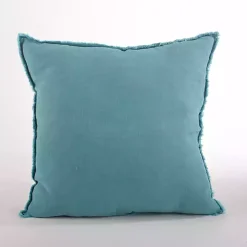 Pillows>Kirklands Home Turquoise Fringed Edge Pillow Blue