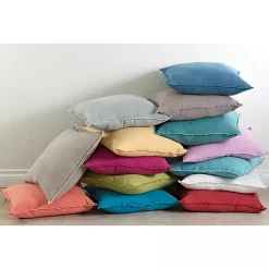 Pillows>Kirklands Home Turquoise Fringed Edge Pillow Blue