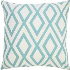 Kirklands Home Turquoise Geometric Diamond Outdoor Pillow Discount