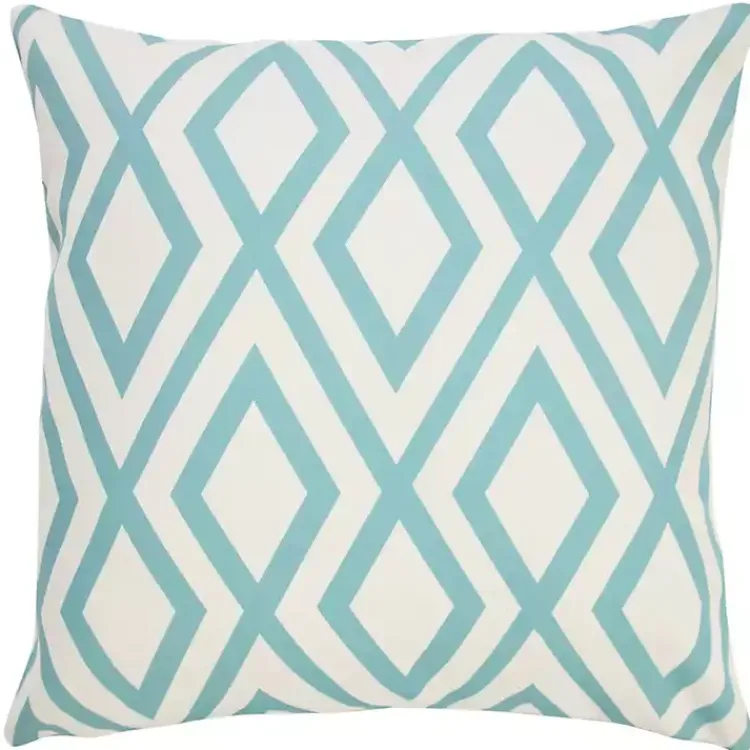 Kirklands Home Turquoise Geometric Diamond Outdoor Pillow Discount