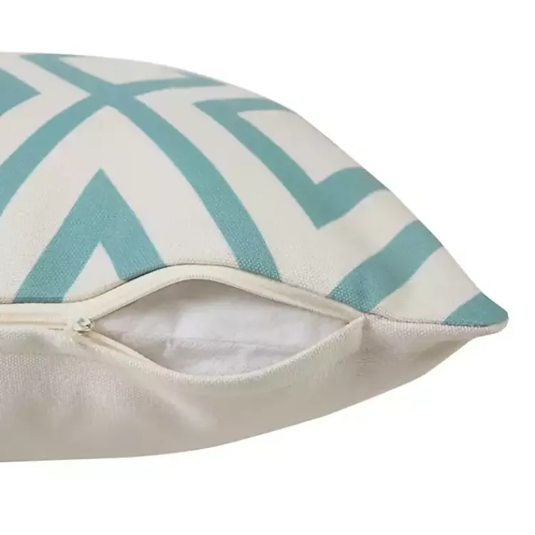 Kirklands Home Turquoise Geometric Diamond Outdoor Pillow Discount