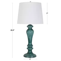 Kirklands Home Turquoise Glass Table Lamps, Set of 2 White Best