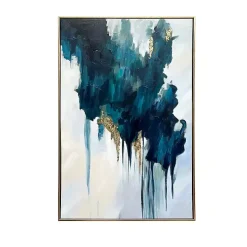 Kirklands Home Turquoise Glimmer Framed Canvas Art Print Discount