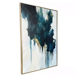 Kirklands Home Turquoise Glimmer Framed Canvas Art Print Discount
