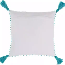 Kirklands Home Turquoise Knotted Tassel Outdoor Throw Pillow Blue Sale