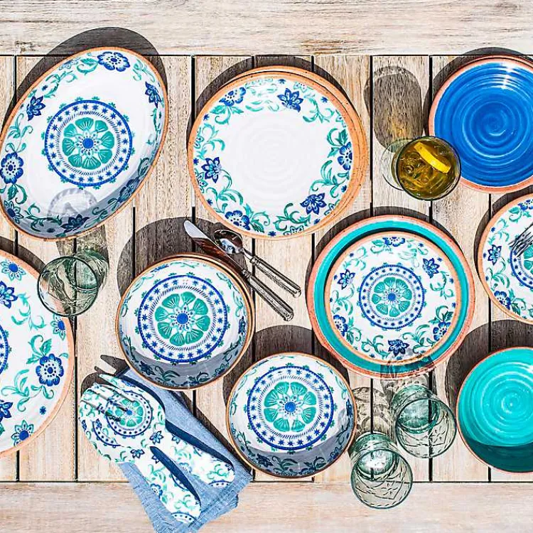 Kirklands Home Turquoise Melamine Rio Serving Platter Clearance