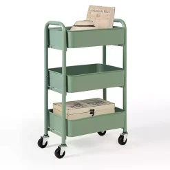 Kirklands Home Turquoise Metal 3-Tier Organizer Storage Cart Online