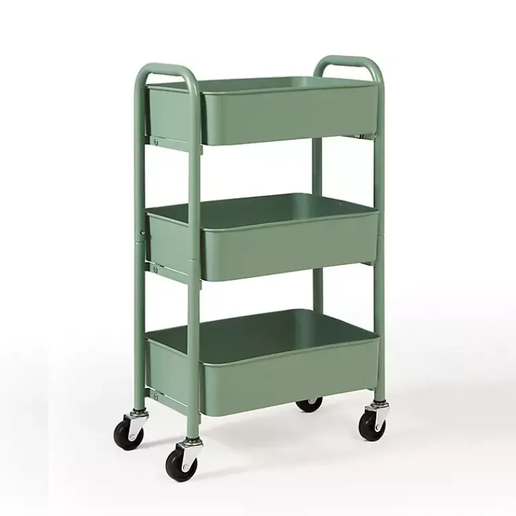 Kirklands Home Turquoise Metal 3-Tier Organizer Storage Cart Online