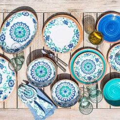 Kirklands Home Turquoise Rio Melamine Dinner Plates, Set of 6 Online