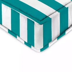 Kirklands Home Turquoise Striped Outdoor Deep Seat Cushion New