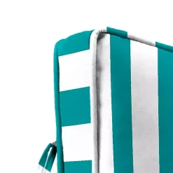 Kirklands Home Turquoise Striped Outdoor Deep Seat Cushion New