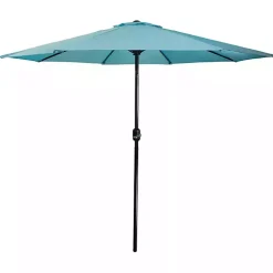 Kirklands Home Turquoise Tilt Hand Crank Outdoor Umbrella Blue Best