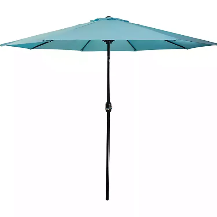 Kirklands Home Turquoise Tilt Hand Crank Outdoor Umbrella Blue Best