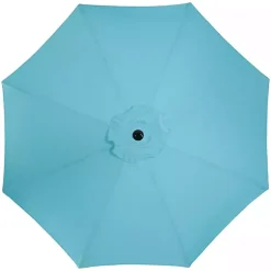 Kirklands Home Turquoise Tilt Hand Crank Outdoor Umbrella Blue Best