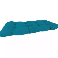 Kirklands Home Turquoise Tufted Canvas Outdoor Bench Cushion Blue New