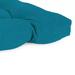 Kirklands Home Turquoise Tufted Canvas Outdoor Bench Cushion Blue New
