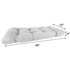 Kirklands Home Turquoise Tufted Canvas Outdoor Bench Cushion Blue New