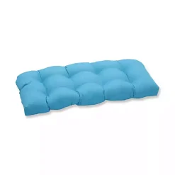 Kirklands Home Turquoise Tufted Outdoor Loveseat Cushion Blue