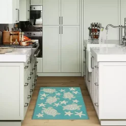 Kirklands Home Turquoise Turtles Indoor/Outdoor Rug, 3x4 Clearance