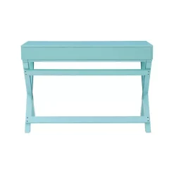 Kirklands Home Turquoise Wood 2-Drawer Peggy Desk Blue Sale