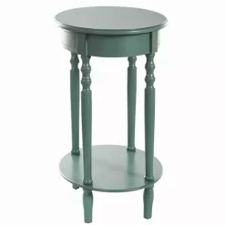 Kirklands Home Turquoise Wood Oval Emily Accent Table Blue Best
