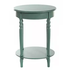 Kirklands Home Turquoise Wood Oval Emily Accent Table Blue Best