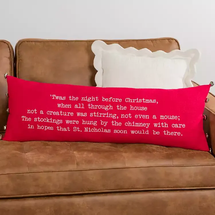 Pillows>Kirklands Home Twas the Night Before Christmas Lumbar Pillow Red