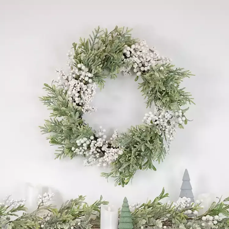 Christmas Arrangements & Garland>Kirklands Home Twig and Frosted Berry Garland
