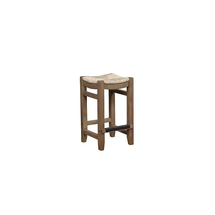 Kirklands Home Twisted Seagrass and Wood Counter Stools, Set of 2 Tan Discount