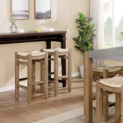 Kirklands Home Twisted Seagrass and Wood Bar Stool Tan Hot