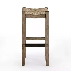 Kirklands Home Twisted Seagrass and Wood Bar Stool Tan Hot