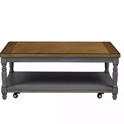 Kirklands Home Two Tone Coffee Table and End Tables, Set of 3 Gray New