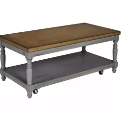 Kirklands Home Two Tone Coffee Table and End Tables, Set of 3 Gray New
