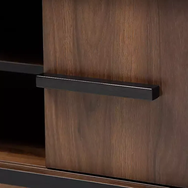 Kirklands Home Two Tone Walnut Wood Wine Storage Cabinet Clearance