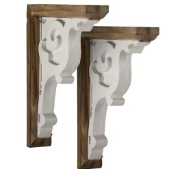 Kirklands Home Two-Tone Corbel Shelf Brackets, Set of 2 New
