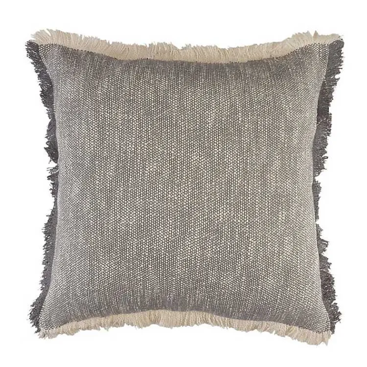 Pillows>Kirklands Home Two-Tone Gray Woven Accent Pillow