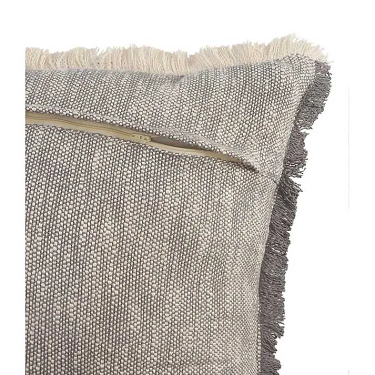 Pillows>Kirklands Home Two-Tone Gray Woven Accent Pillow