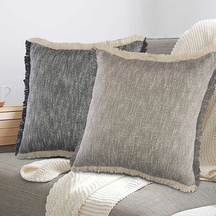 Pillows>Kirklands Home Two-Tone Gray Woven Accent Pillow