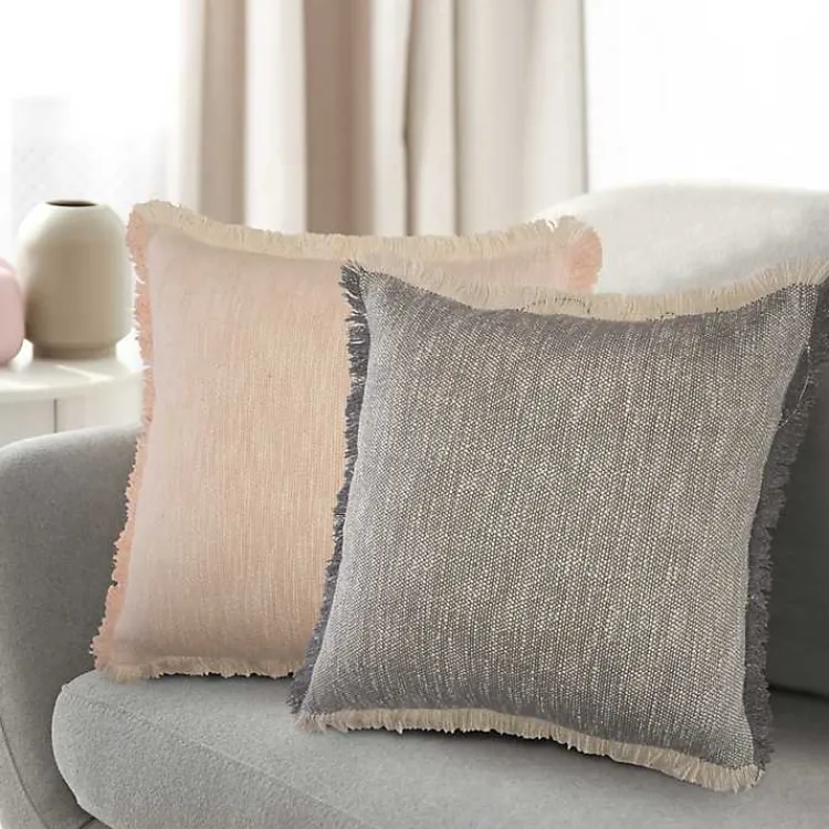 Pillows>Kirklands Home Two-Tone Gray Woven Accent Pillow