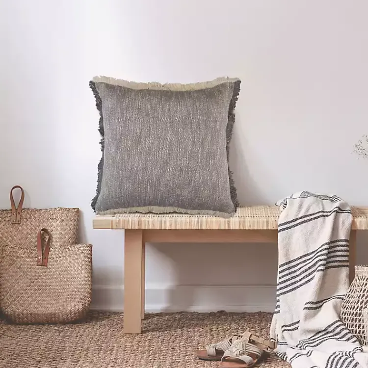 Pillows>Kirklands Home Two-Tone Gray Woven Accent Pillow