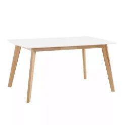 Kirklands Home Two-Tone Mid-Century Modern Wood Dining Table White Clearance