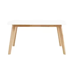 Kirklands Home Two-Tone Mid-Century Modern Wood Dining Table White Clearance