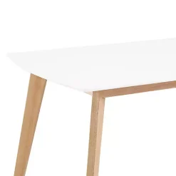 Kirklands Home Two-Tone Mid-Century Modern Wood Dining Table White Clearance