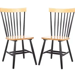 Kirklands Home Two-Tone Parker Spindle Dining Chairs, Set of 2 Black Discount